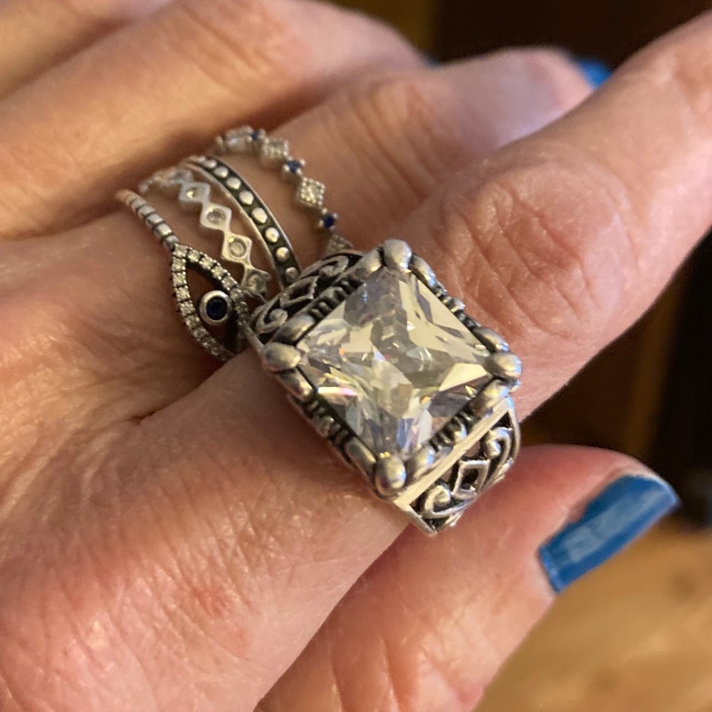 Sterling and crystal ring